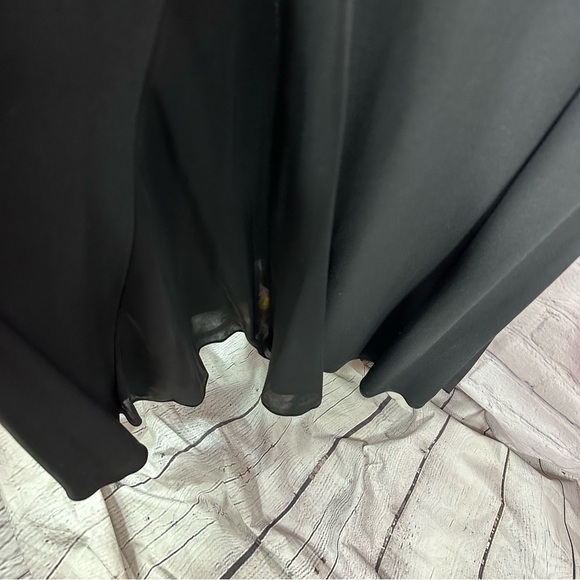 betsy & adam formal evening dress sz 14  black cream sheer top empire waist - Picture 11 of 12